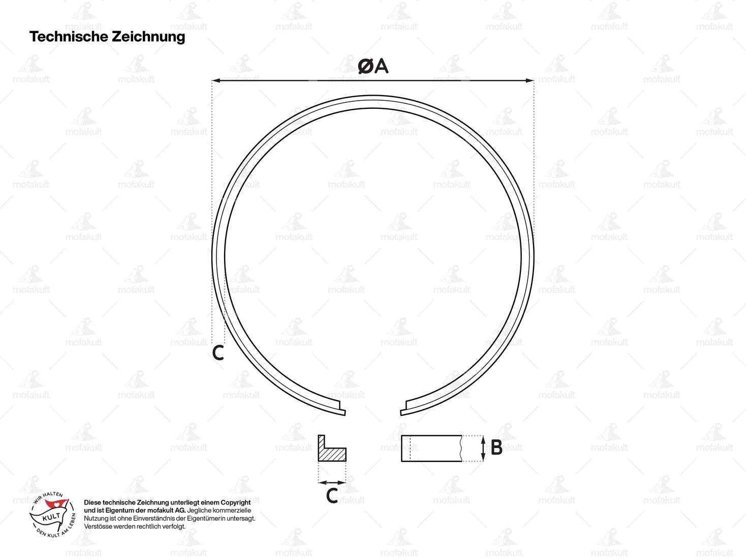 Meteor Kolbenringe 39.8 mm (Paar) | Piaggio Ciao, SI, Bravo, Boxer Carousel Image 4