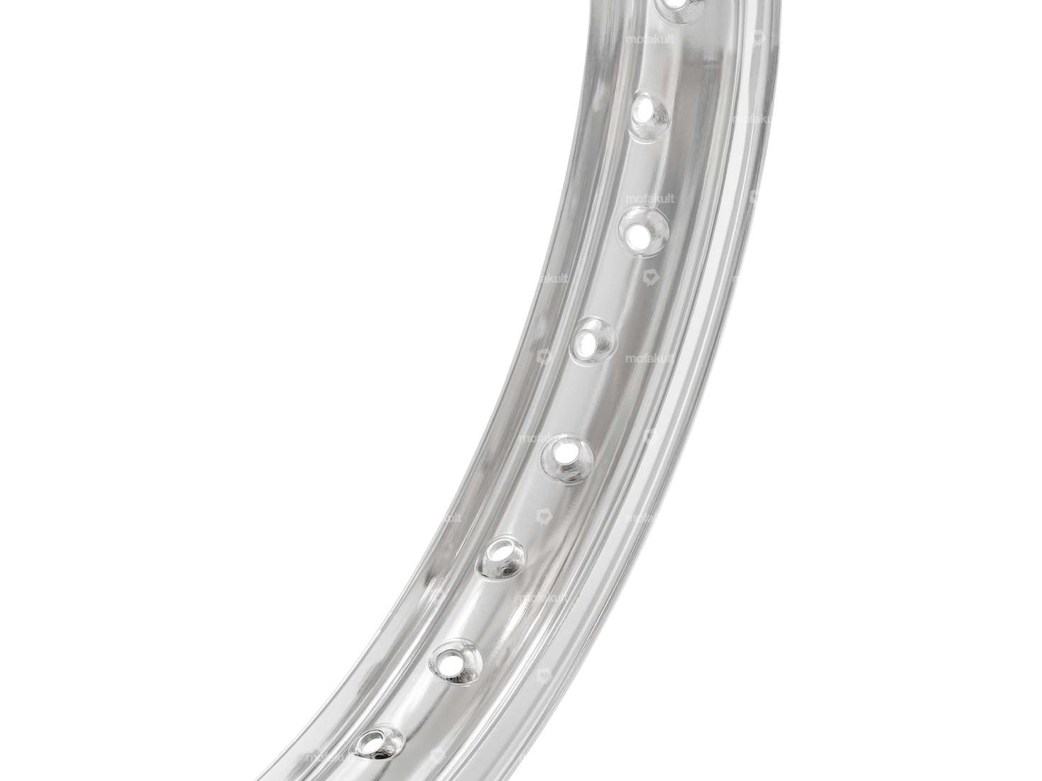 Anello del cerchio 1,60 x 17" (55 mm) in alluminio anodizzato argento Fori per nippli grandi Carousel Image 2