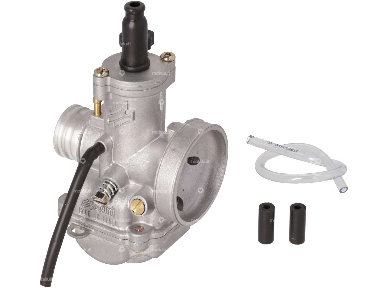 Carburateur Polini CP 17.5 mm (Handchoke) bride en caoutchouc Carousel Image 2