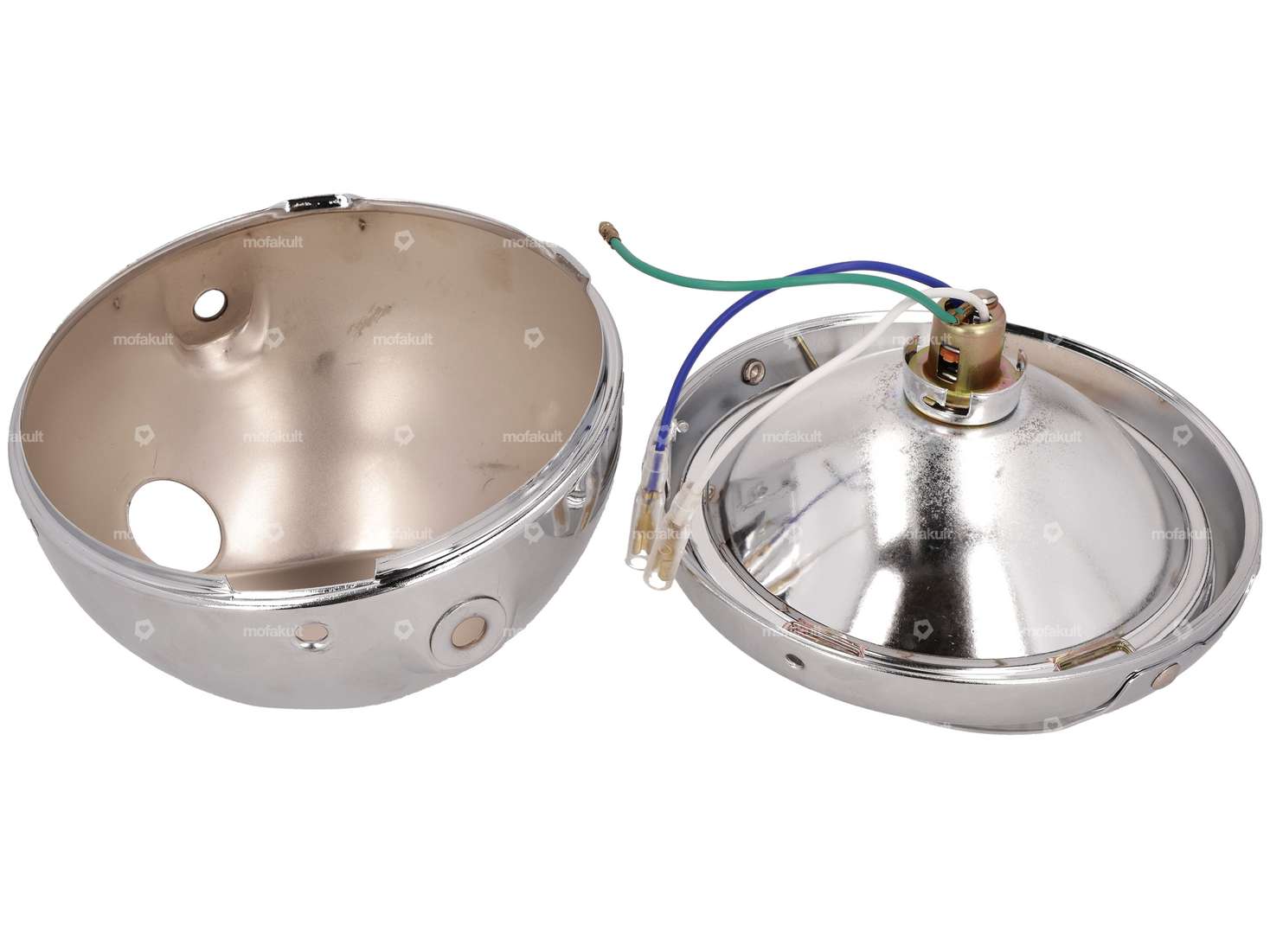 Faro rotondo 14,5 cm cromato con griglia Carousel Image 3