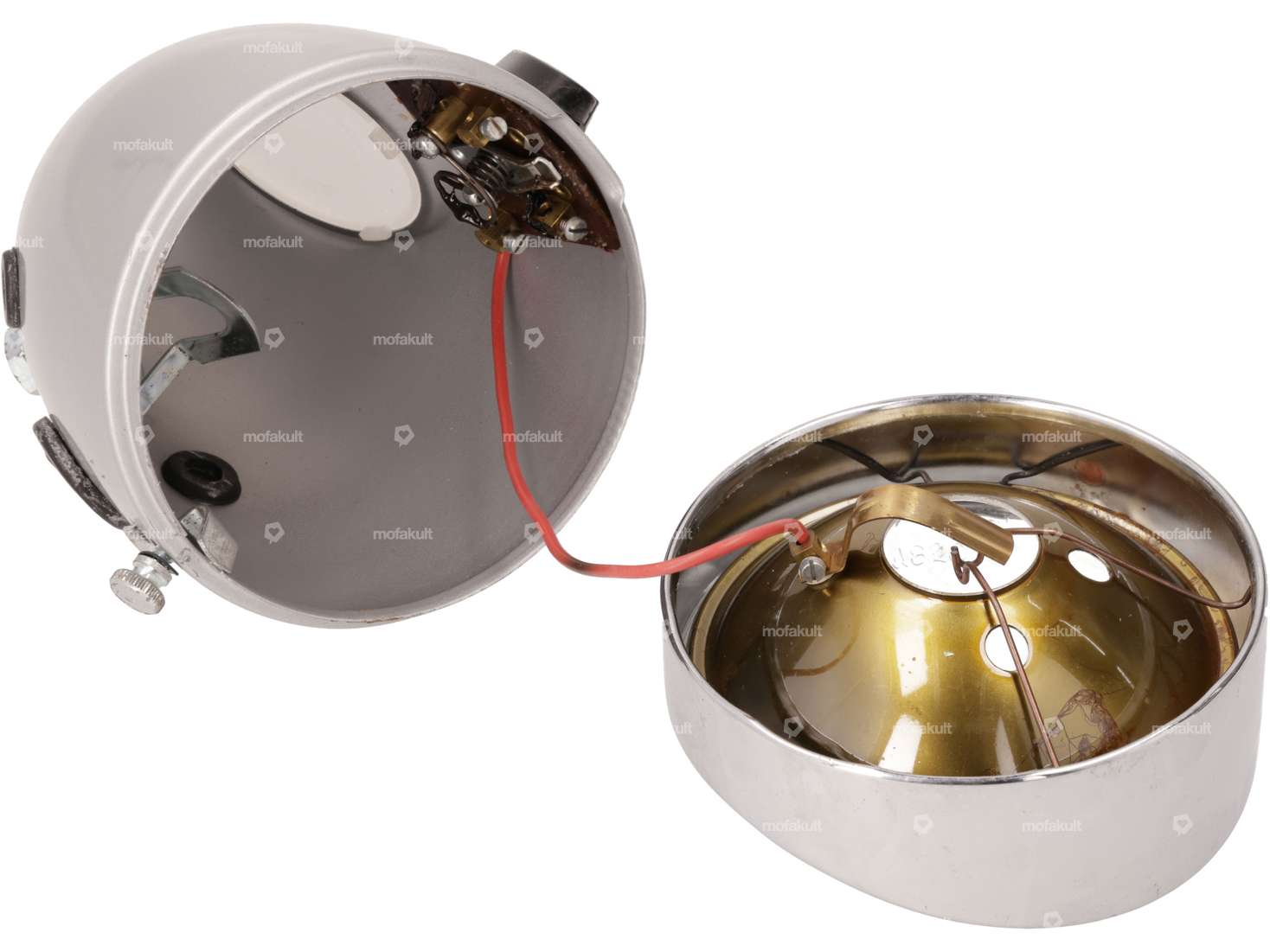 Union Eierlampe Ø 103 mm avec interrupteur (fixation centrale) argent NOS Carousel Image 4