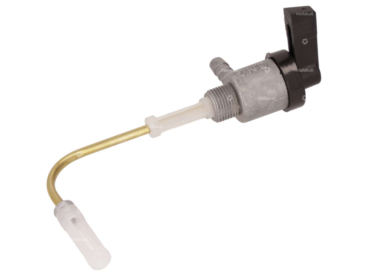 OMG robinet d'essence horizontal M12x1 (avec écrou) sortant par le bas | Puch Maxi S / N Carousel Image 3