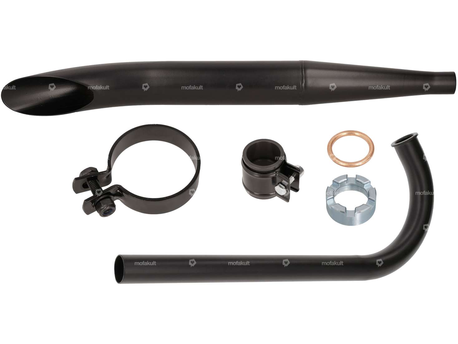 Kit d'échappement Sidepipe Ø 28 / 60 mm noir | Sachs 50/2 Carousel Image 1