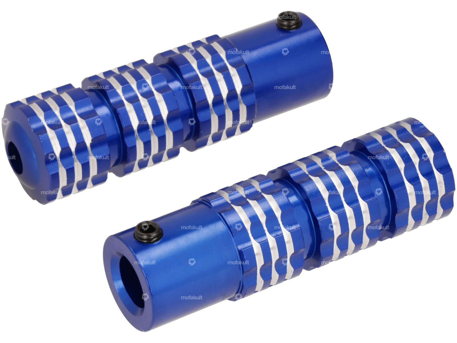 GPO footrests aluminum blue anodized Carousel Image 1