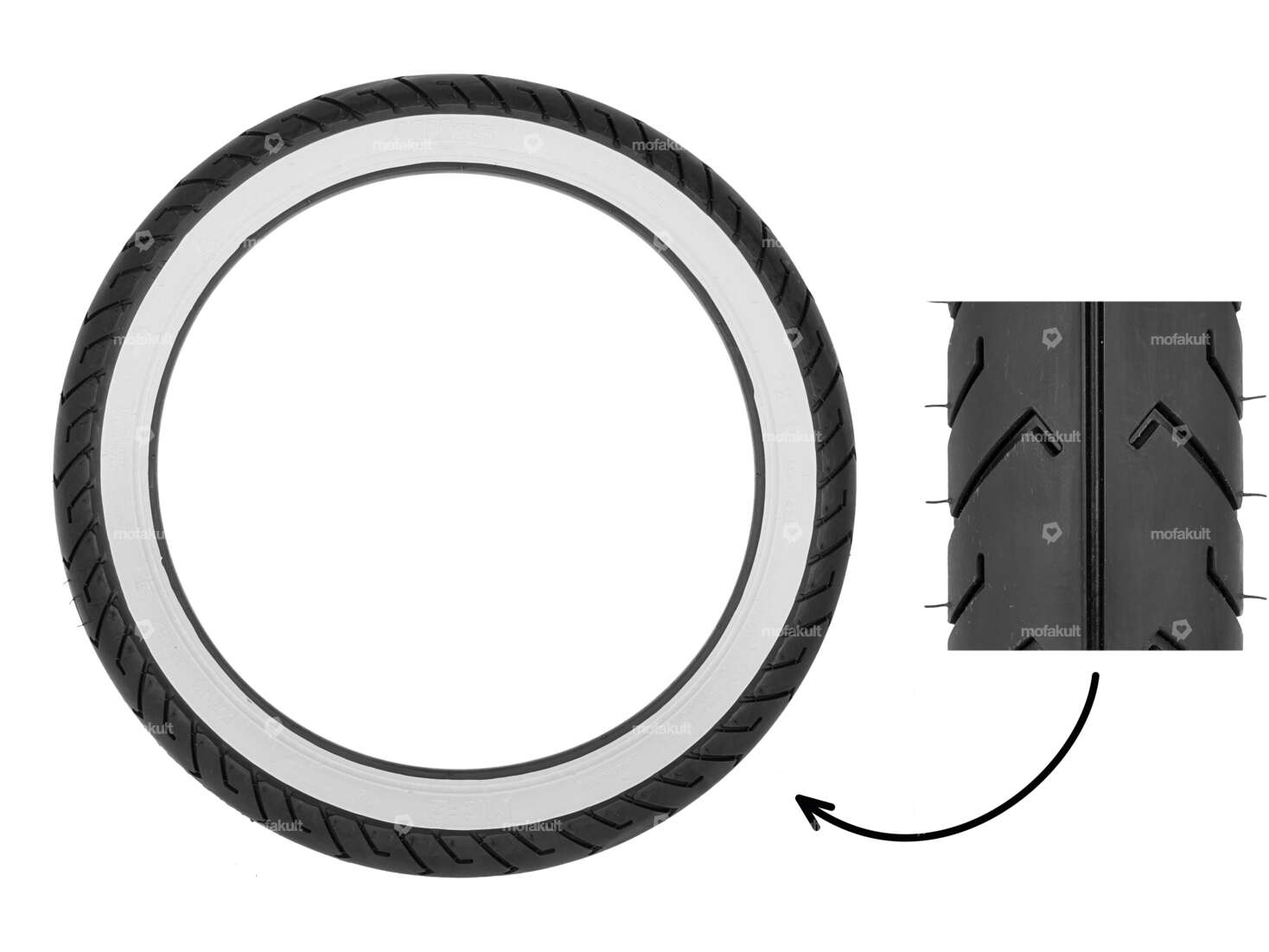 Mitas 2.50 x 16" Reifen MC2 Semi-Slick Weisswand Carousel Image 1