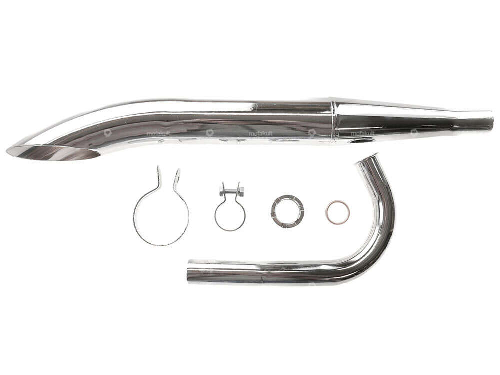 Sidepipe exhaust set (Ø 32 / 60 mm) black / chrome | Sachs 50/2 Carousel Image 1