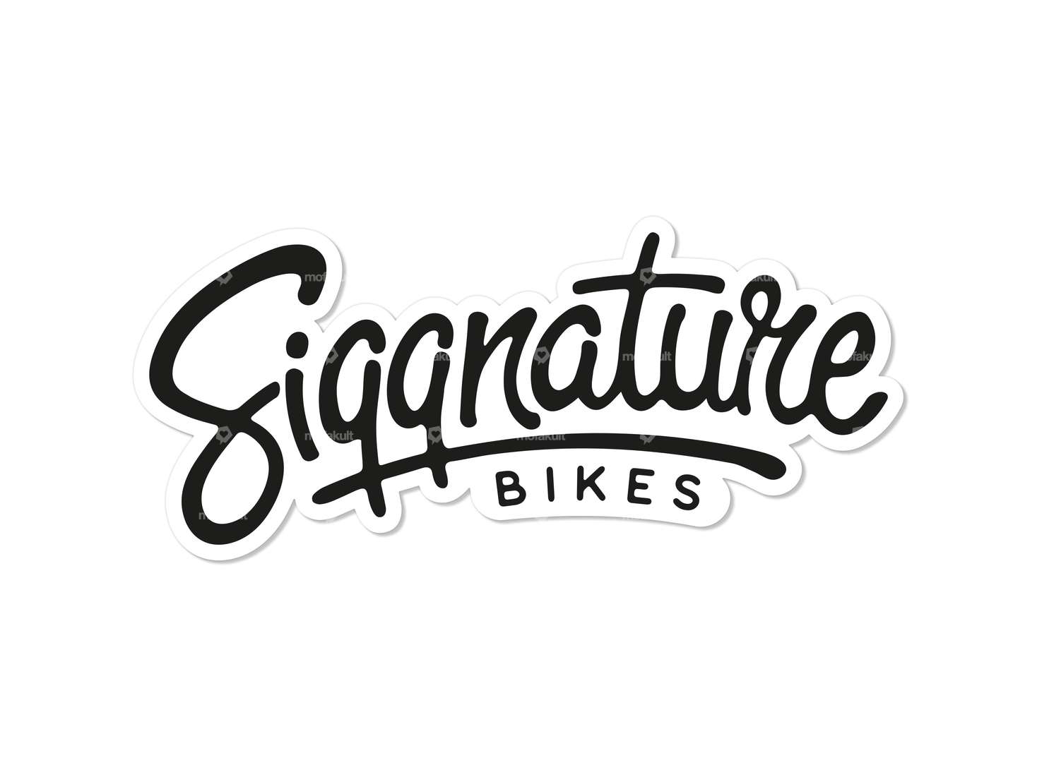 Siggnature sticker "Siggnature Bikes" 120 x 50 mm white Carousel Image 1