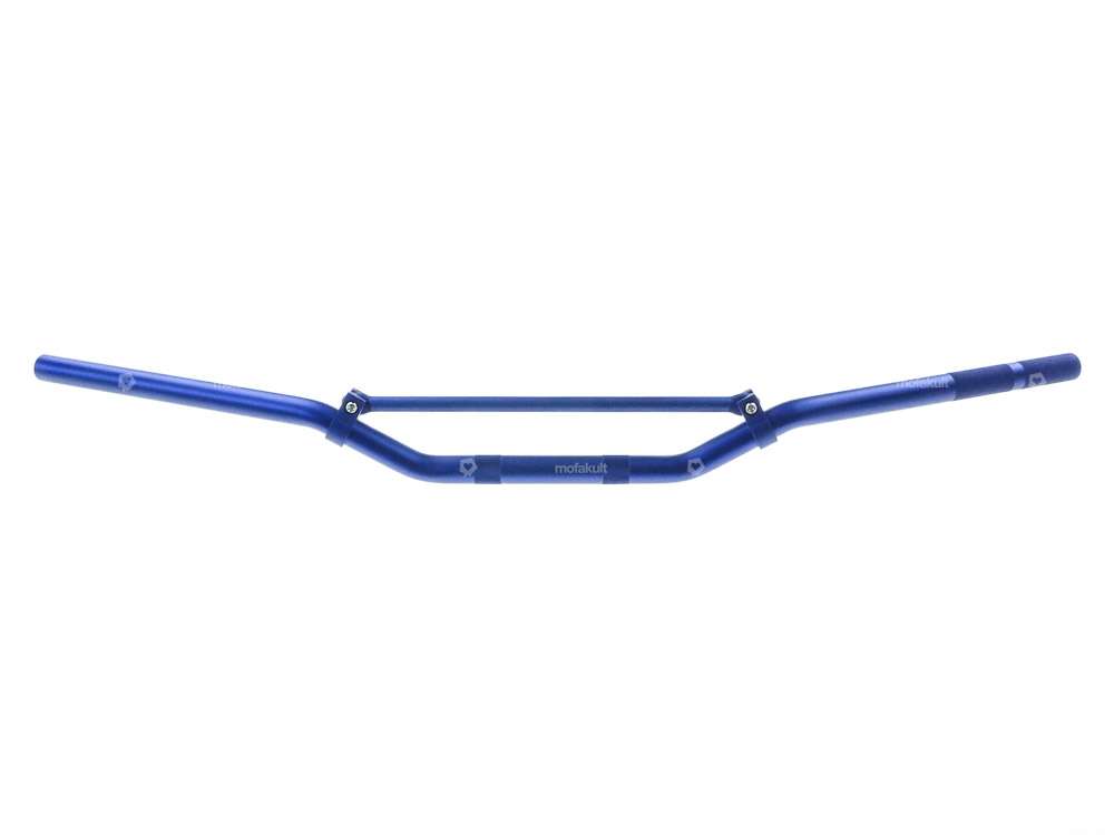 Piastra forcella manubrio da corsa 8 cm / larga alluminio blu Carousel Image 1