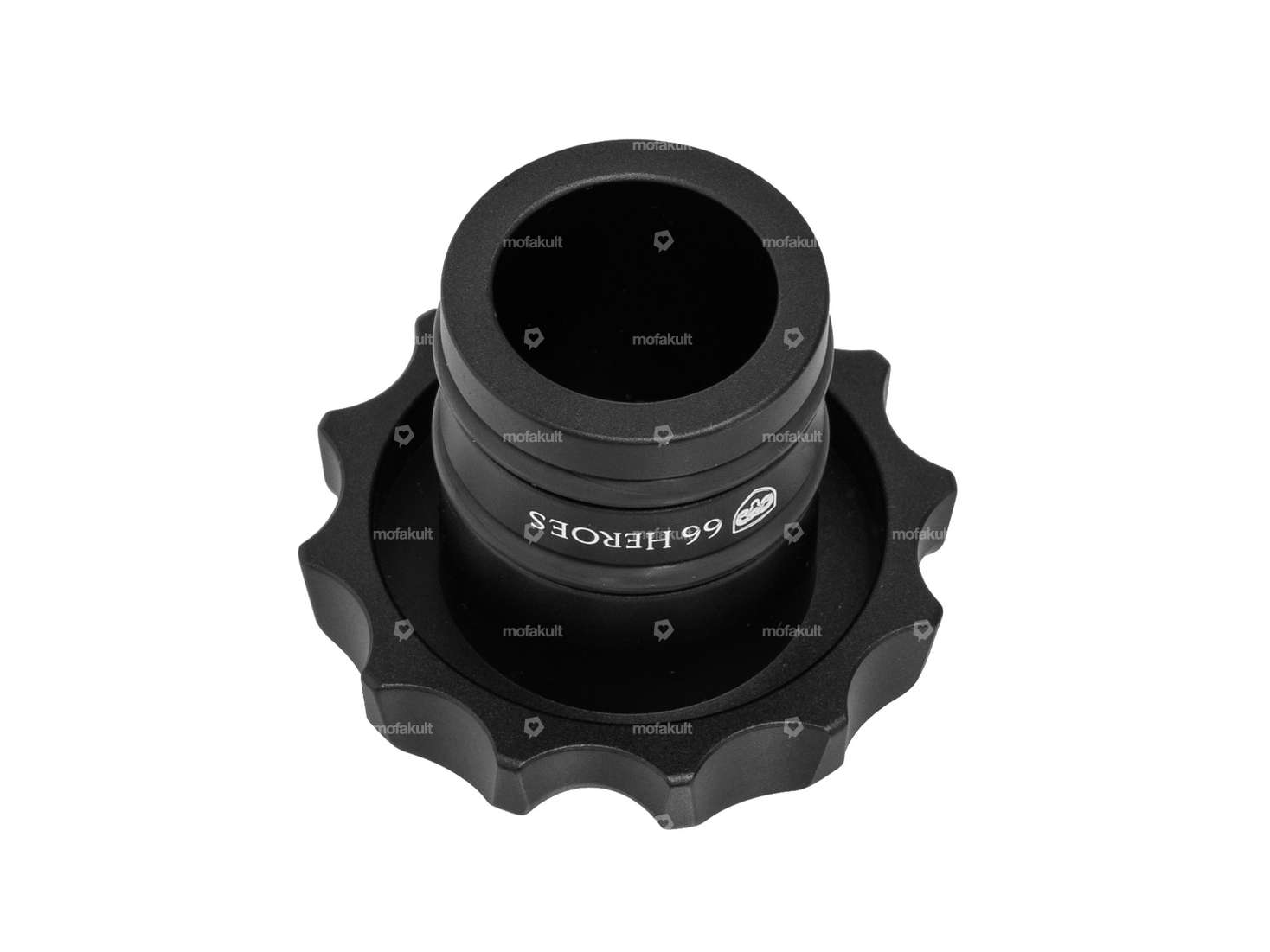 66HEROES Tank cap "Iron Cross" aluminum black | Puch Maxi Carousel Image 2