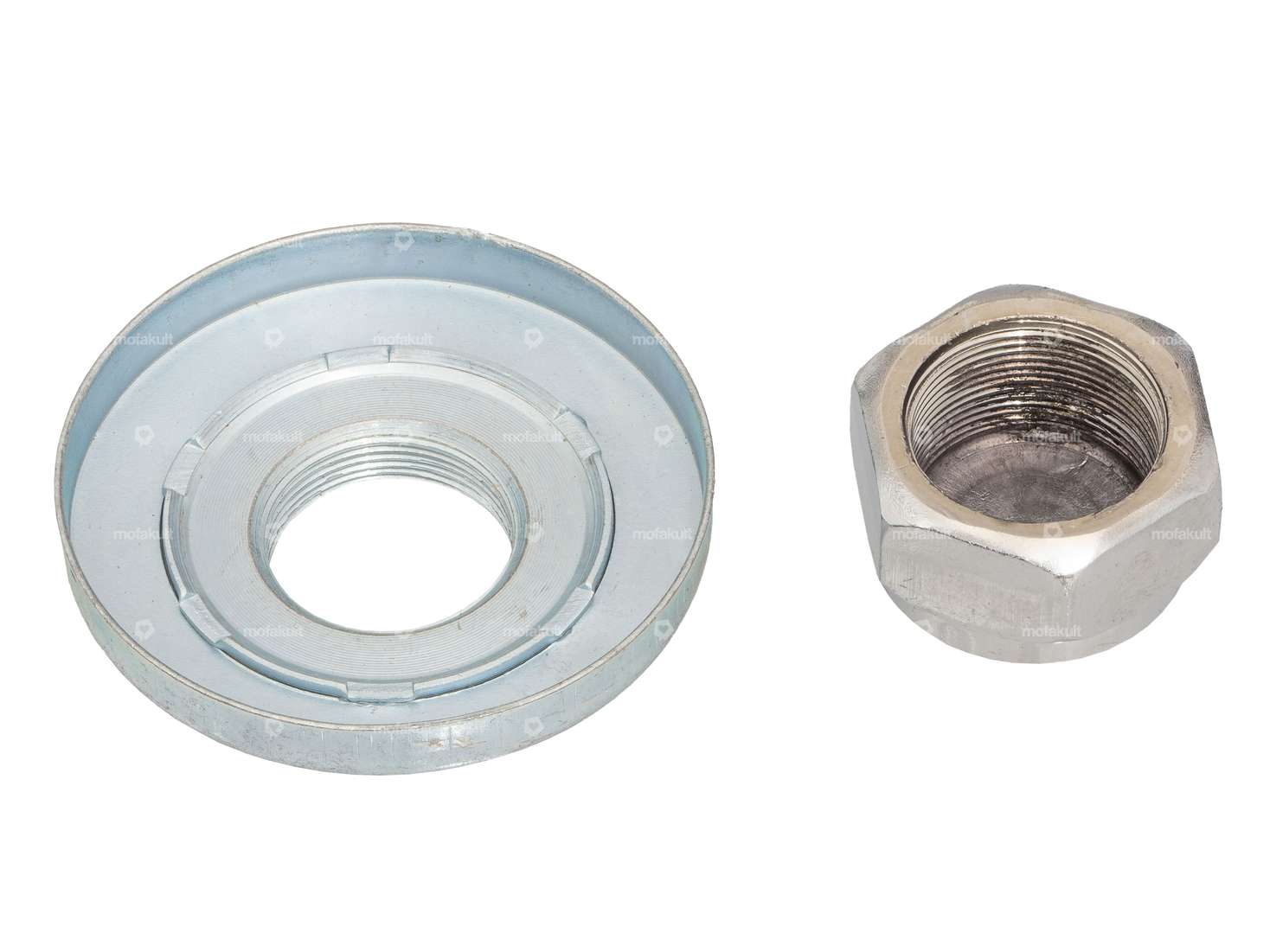 Dado terminale e dado di regolazione M22x1 cuscinetto testa sterzo forcella trasversale Carousel Image 2