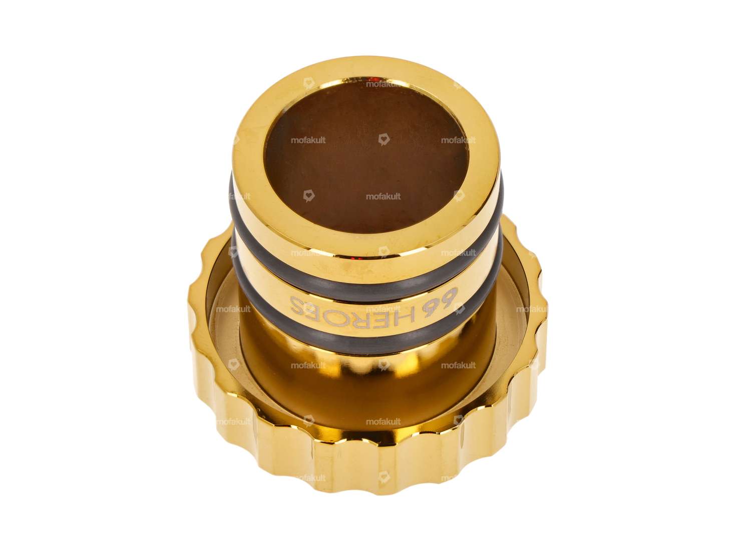 66HEROES bouchon de réservoir ondulé or | Piaggio Ciao, Bravo Carousel Image 2