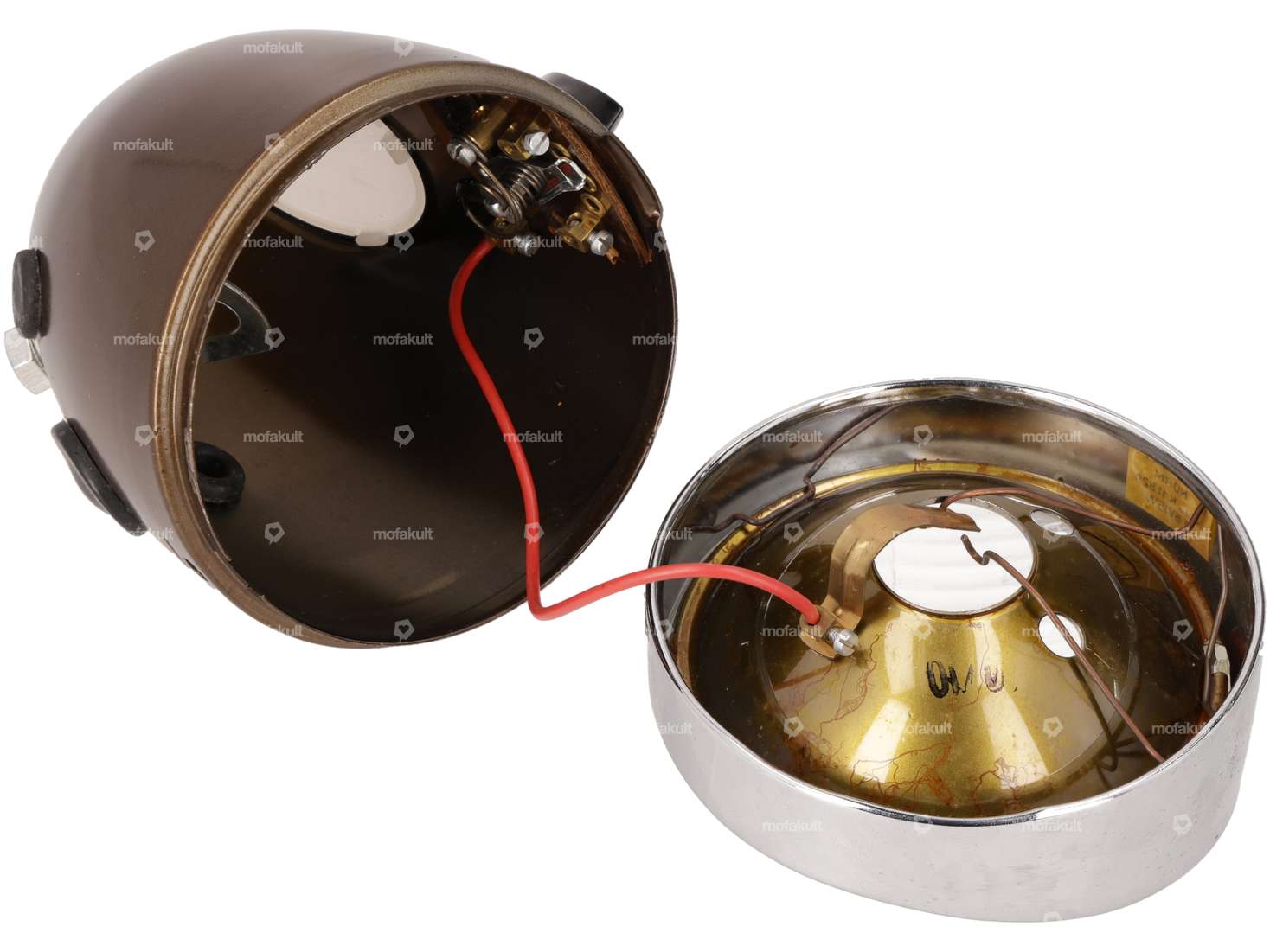 Union Eierlampe avec interrupteur (fixation centrale) brun NOS Carousel Image 4