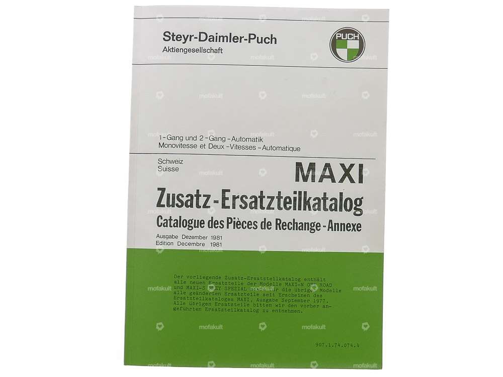 Zusatzersatzteilkatalog | Puch Maxi (CH) Carousel Image 1