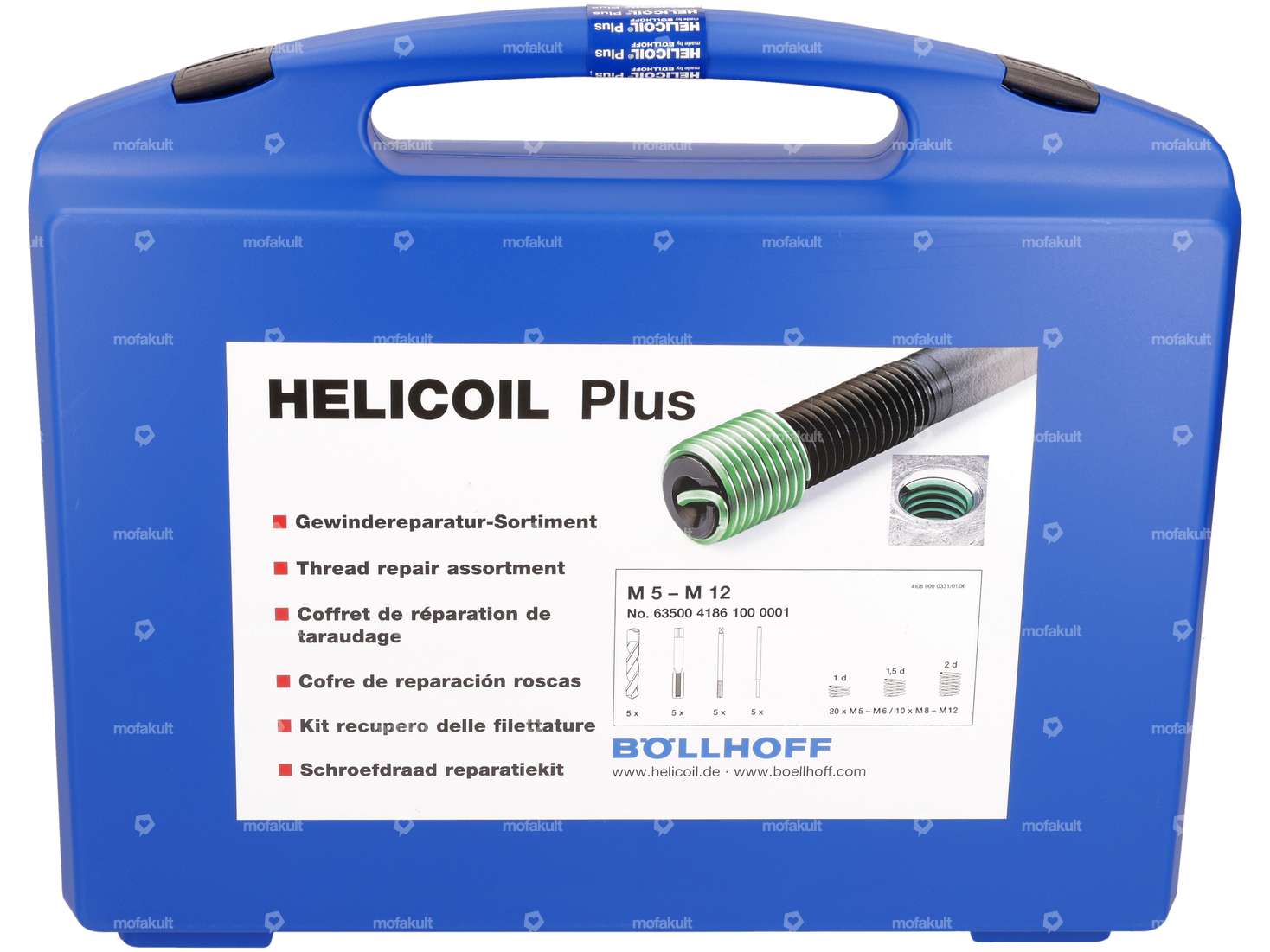 Coffret de réparation de filetage HeliCoil M5 - M12 (outil professionnel) Carousel Image 1
