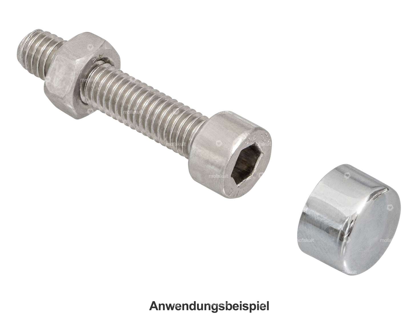 Coperchio a testa esagonale M8 cromo Carousel Image 3