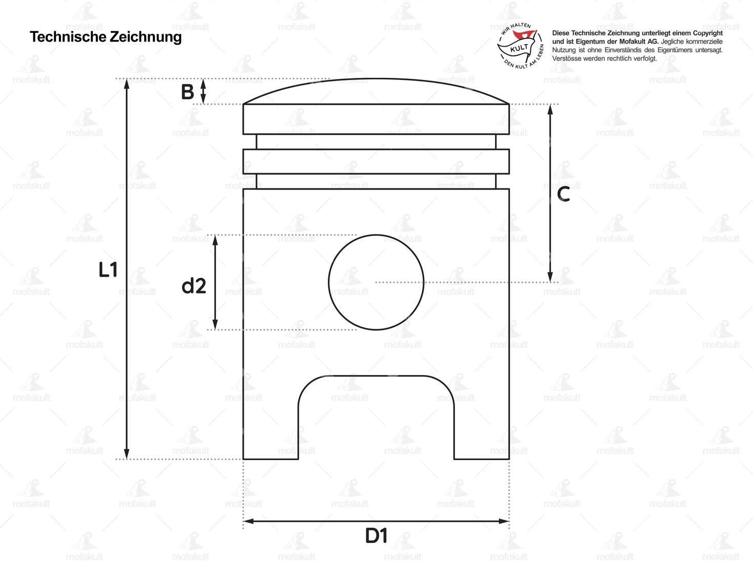 Meteor Kolben 39 mm #D | Zündapp ZA, ZL, ZS, ZX, ZE Carousel Image 2