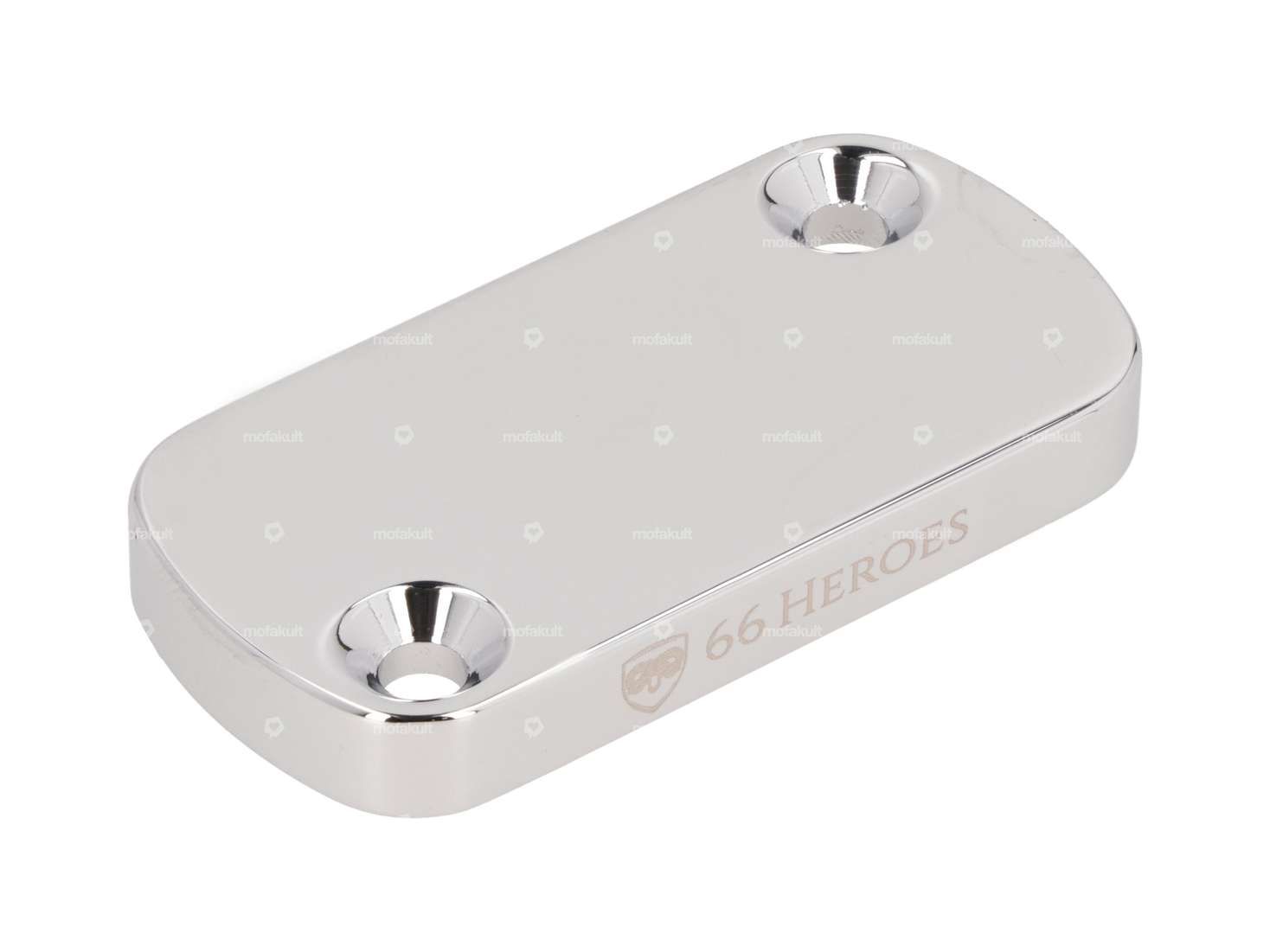 66HEROES Coperchio serbatoio freno a disco alluminio cromo Carousel Image 1