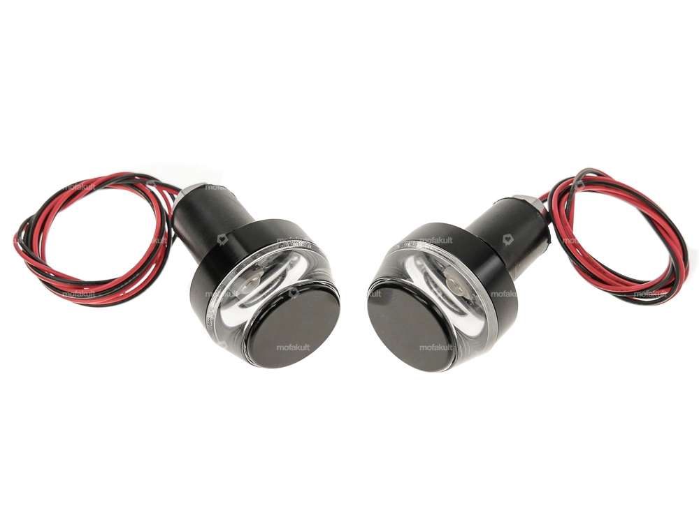 66HEROES Jeu de clignotants LED 12V DC noir (montage sur guidon) Carousel Image 1