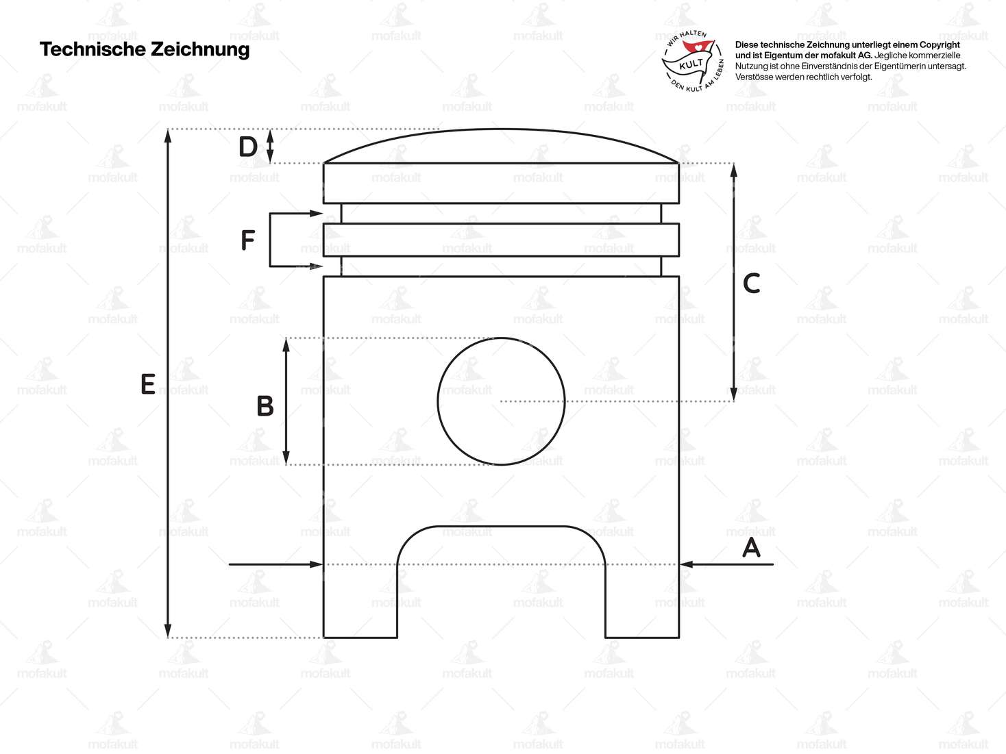 swiing® ingenious piston 41 mm (12 mm KoBo) "Racing" | Puch X30 Velux fan-cooled Carousel Image 2