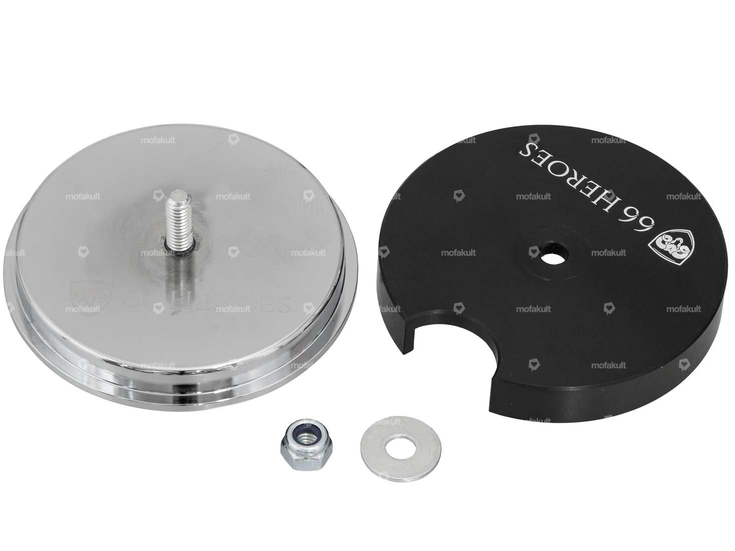 66HEROES Tachoblende Ø 48 mm «66HEROES» Chrom Carousel Image 2