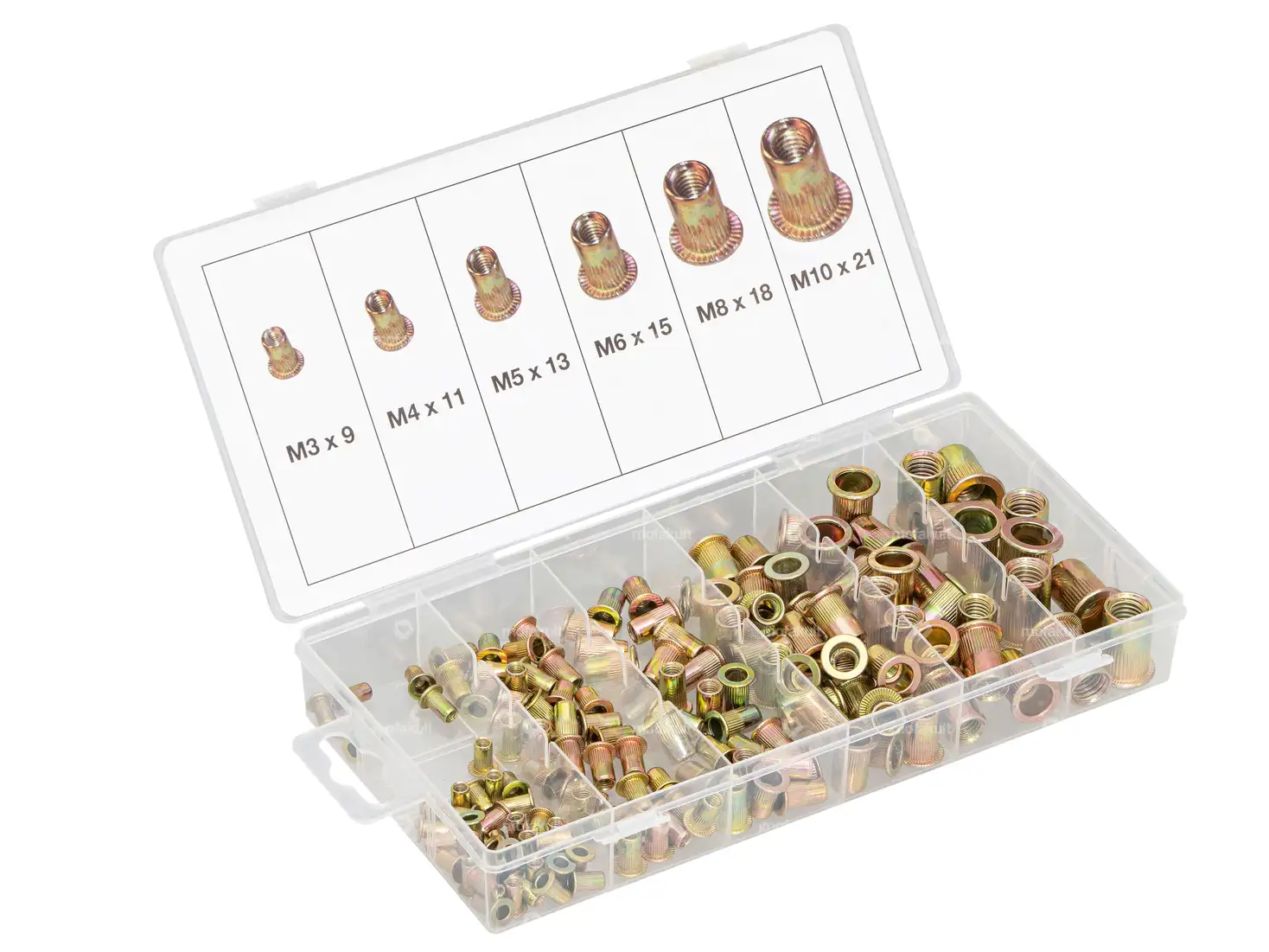 Anhoer Nietmuttern Sortiment 150 Stück - M3 M4 M5 M6 M8 M10 Verzinkt