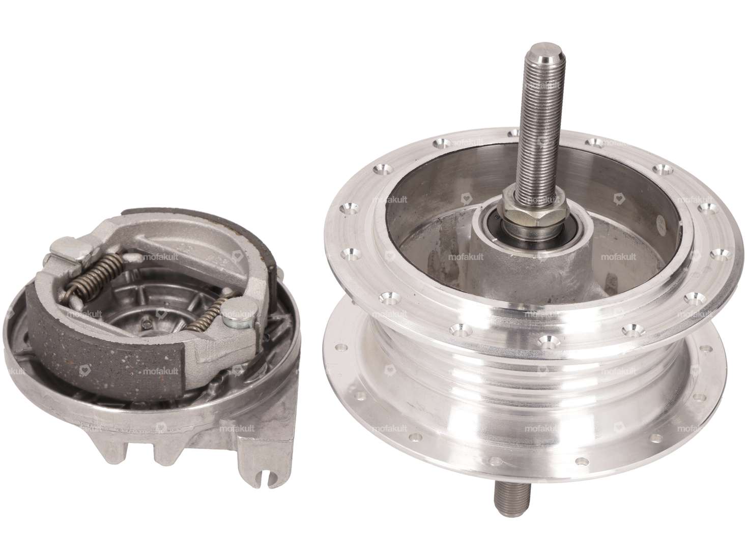 LELEU mozzo ruota raggi anteriore 28 fori con piastra ancoraggio & asse | Puch Maxi N, X30 Carousel Image 3