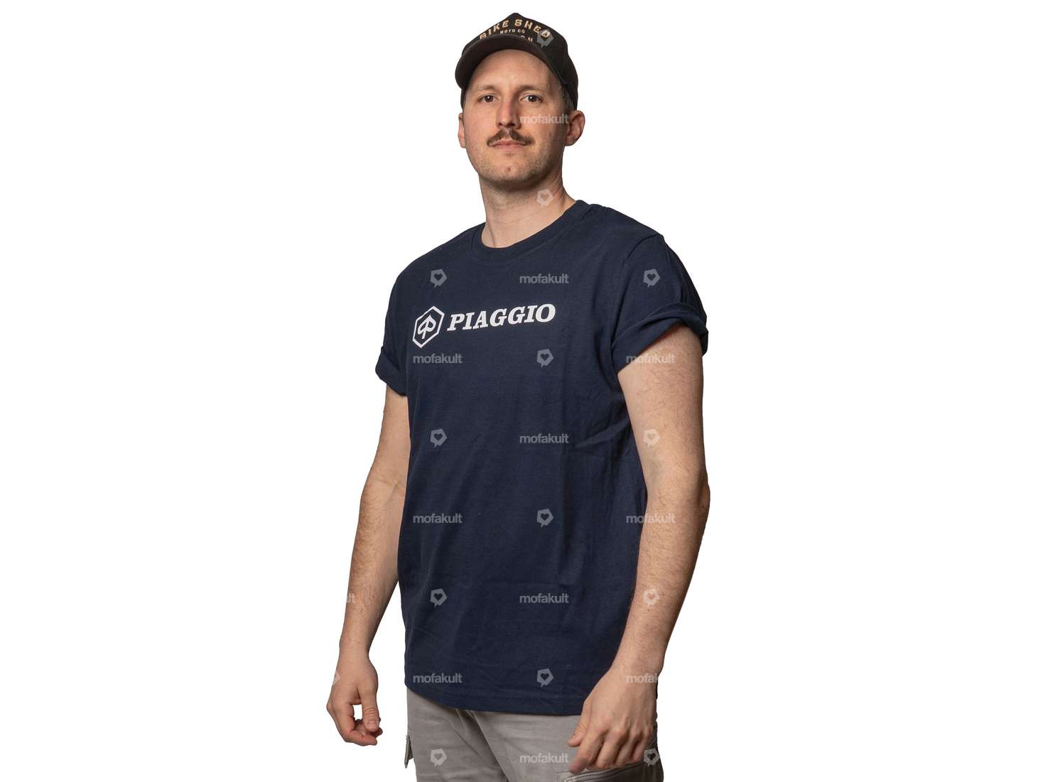 mk-Merch T-Shirt "PIAGGIO" bleu Carousel Image 4