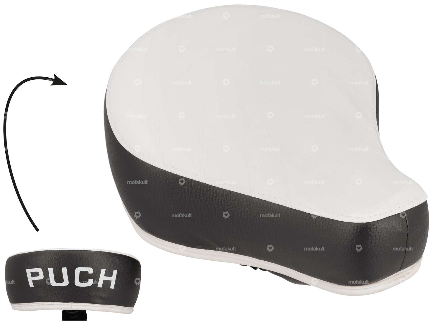 Sattel «PUCH» schwarz - weiss Carousel Image 1