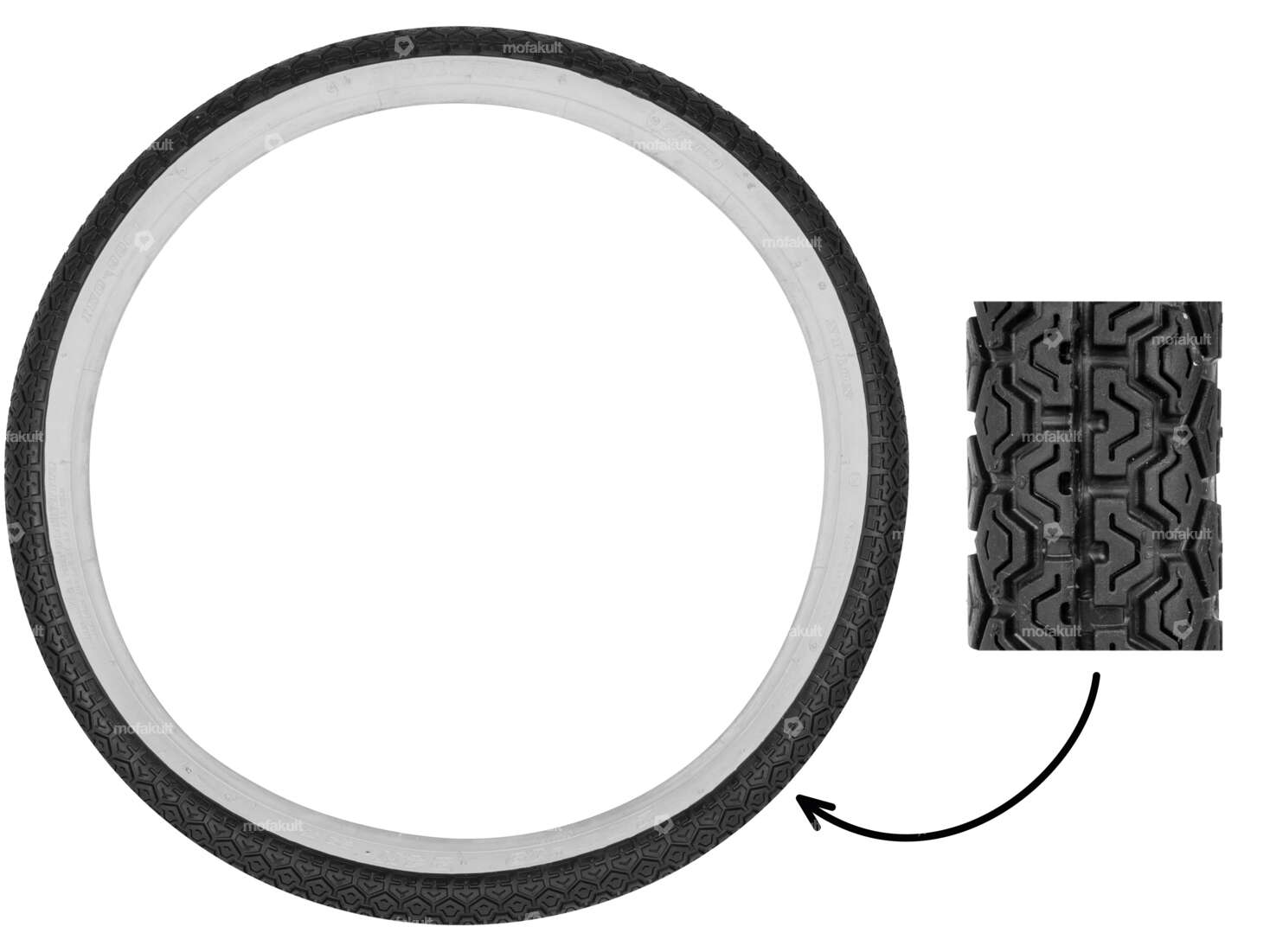 Pneumatici Fortune 2.00 x 19" F-899 2.P.R. Allround a parete bianca Carousel Image 1