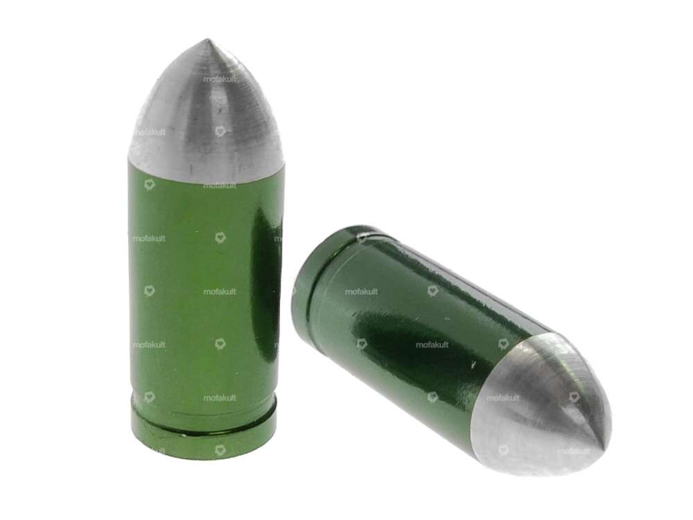 Tappi valvola a cartuccia in alluminio verde / argento Carousel Image 1