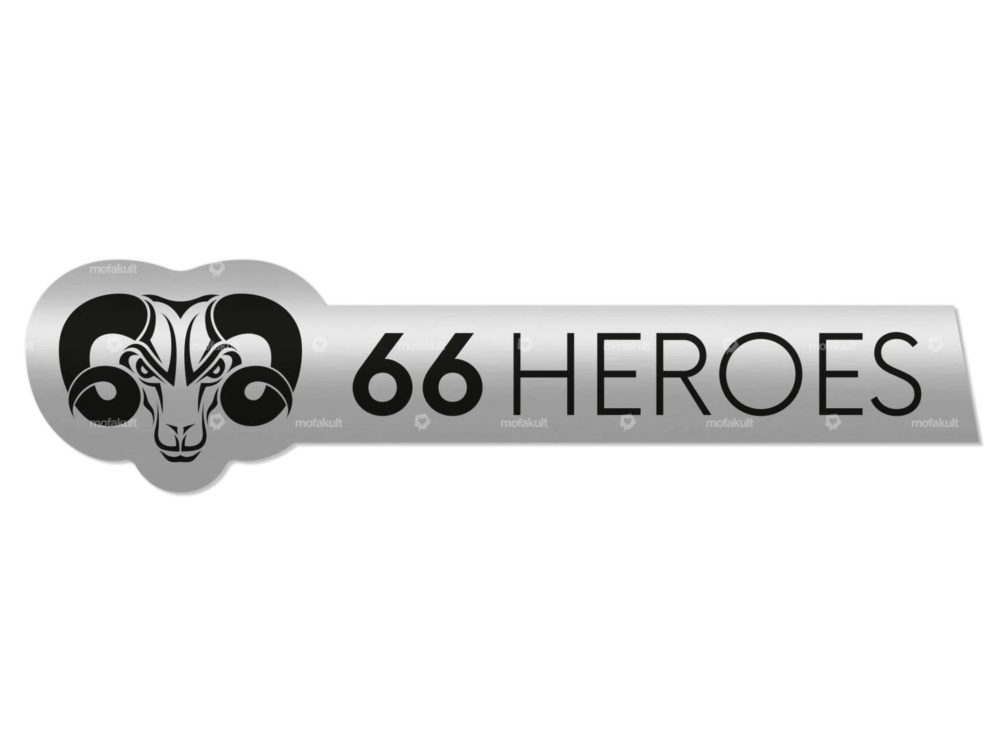 Autocollant "66HEROES" 83 x 20 mm Chrome Carousel Image 1