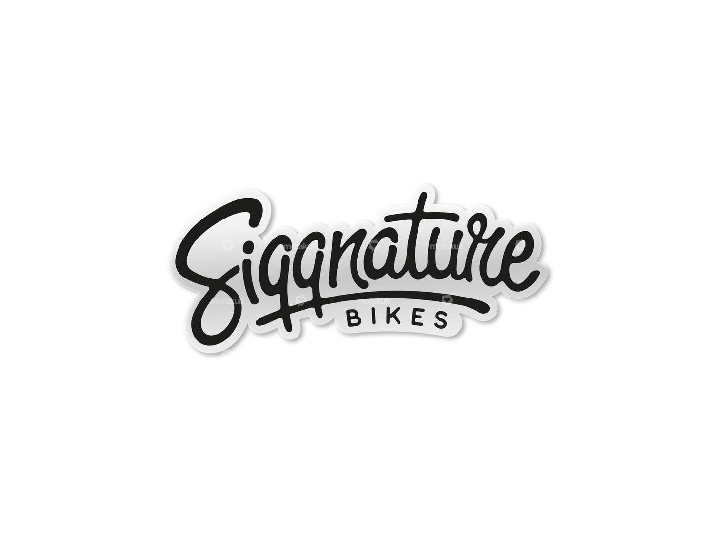 Adesivo Siggnature "Siggnature Bikes" 70 x 30 mm nero trasparente Carousel Image 1