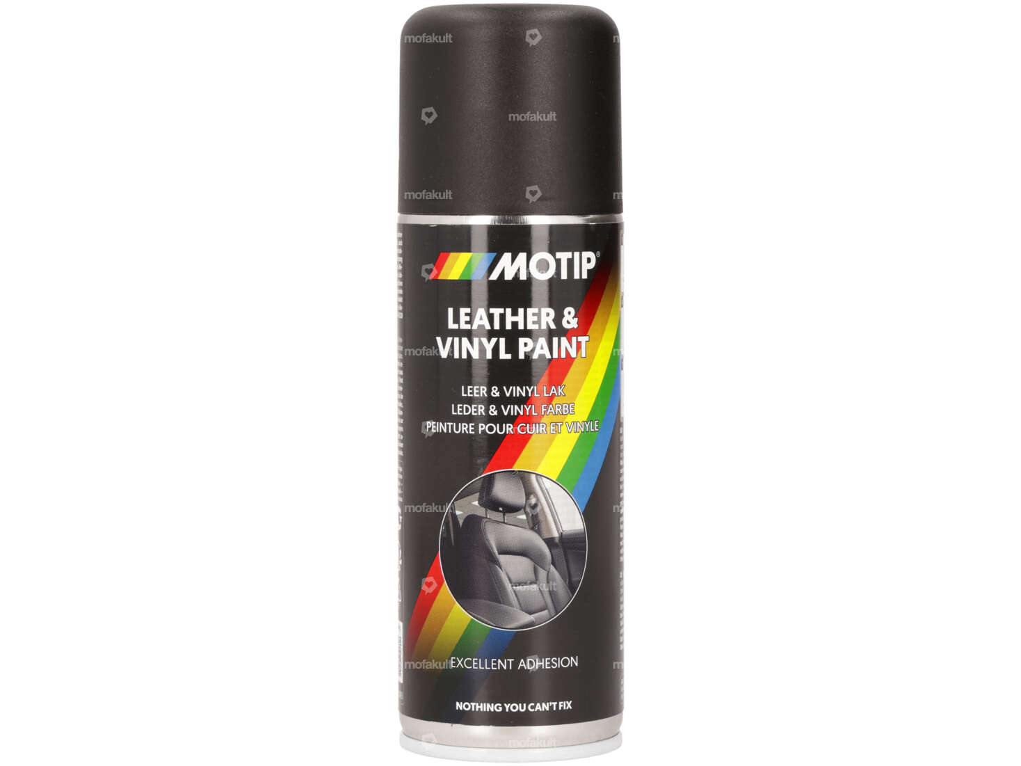 MOTIP leather paint spray can black 200 ml Carousel Image 1