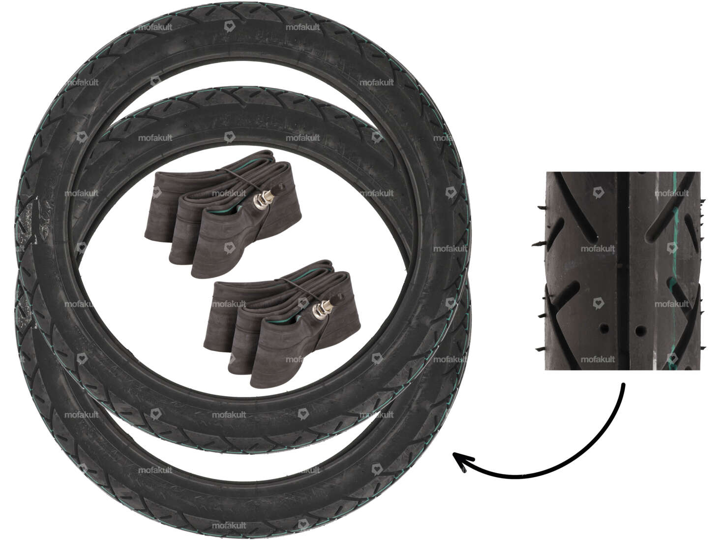 Kit de pneus VeeRubber 2.50 x 17" VRM101 (V101) Semi-Slick Carousel Image 1