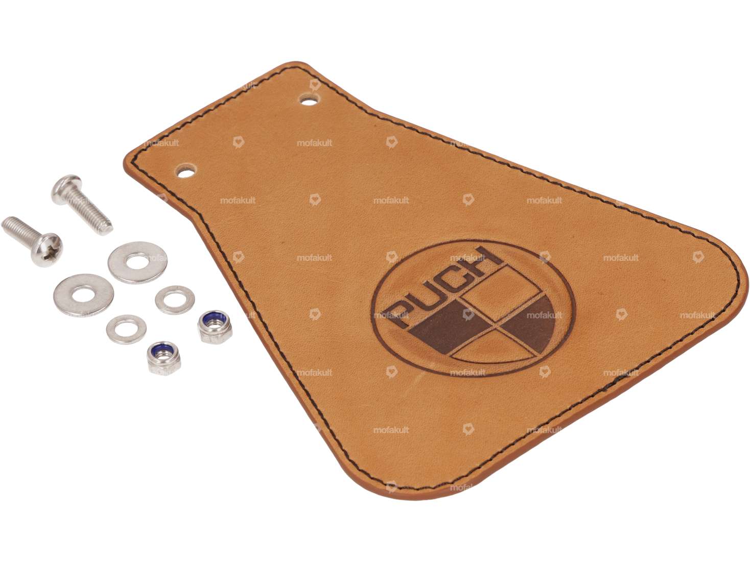 66HEROES Splash guard "Puch round" narrow leather Carousel Image 2