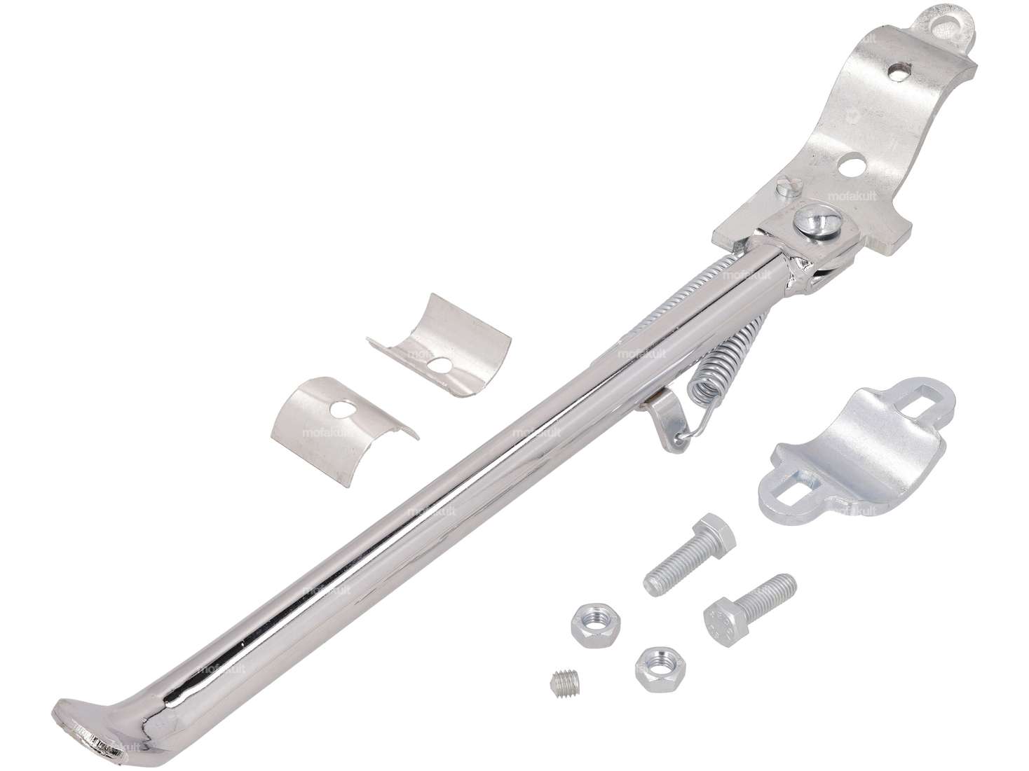 Seitenständer links runde Befestigung 30 cm Chrom Carousel Image 1