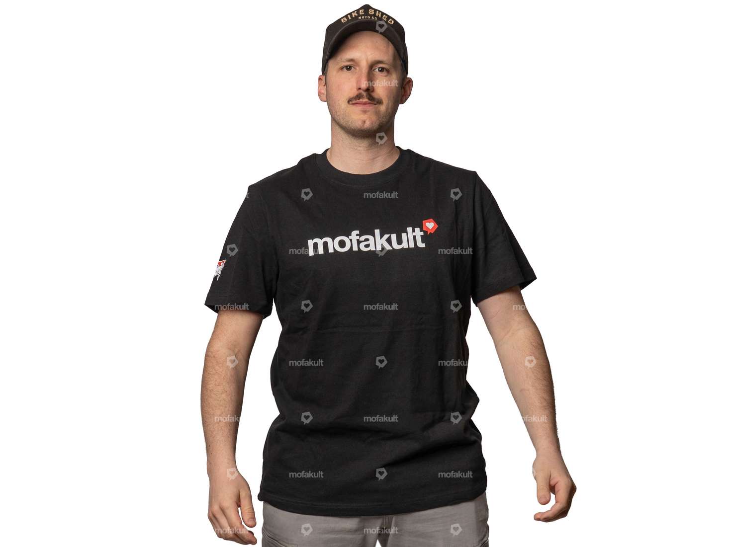 mk-Merch T-shirt "cœur" noir Carousel Image 1