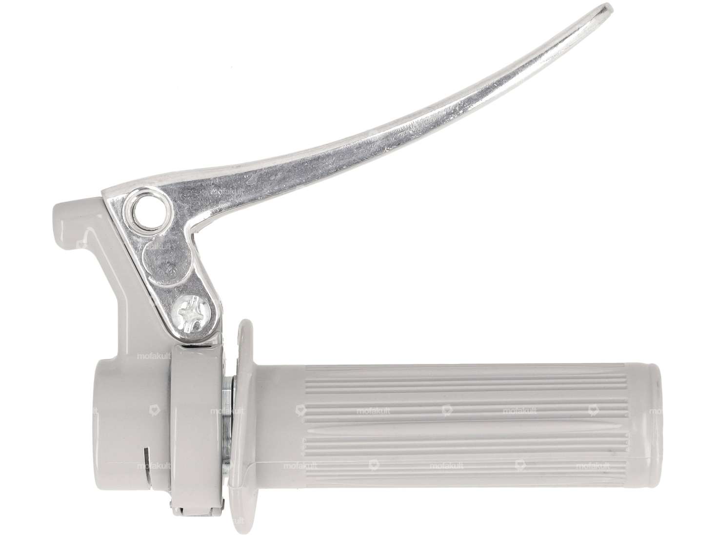 Throttle twist grip Oldschool full cast iron pointed silver Carousel Image 1