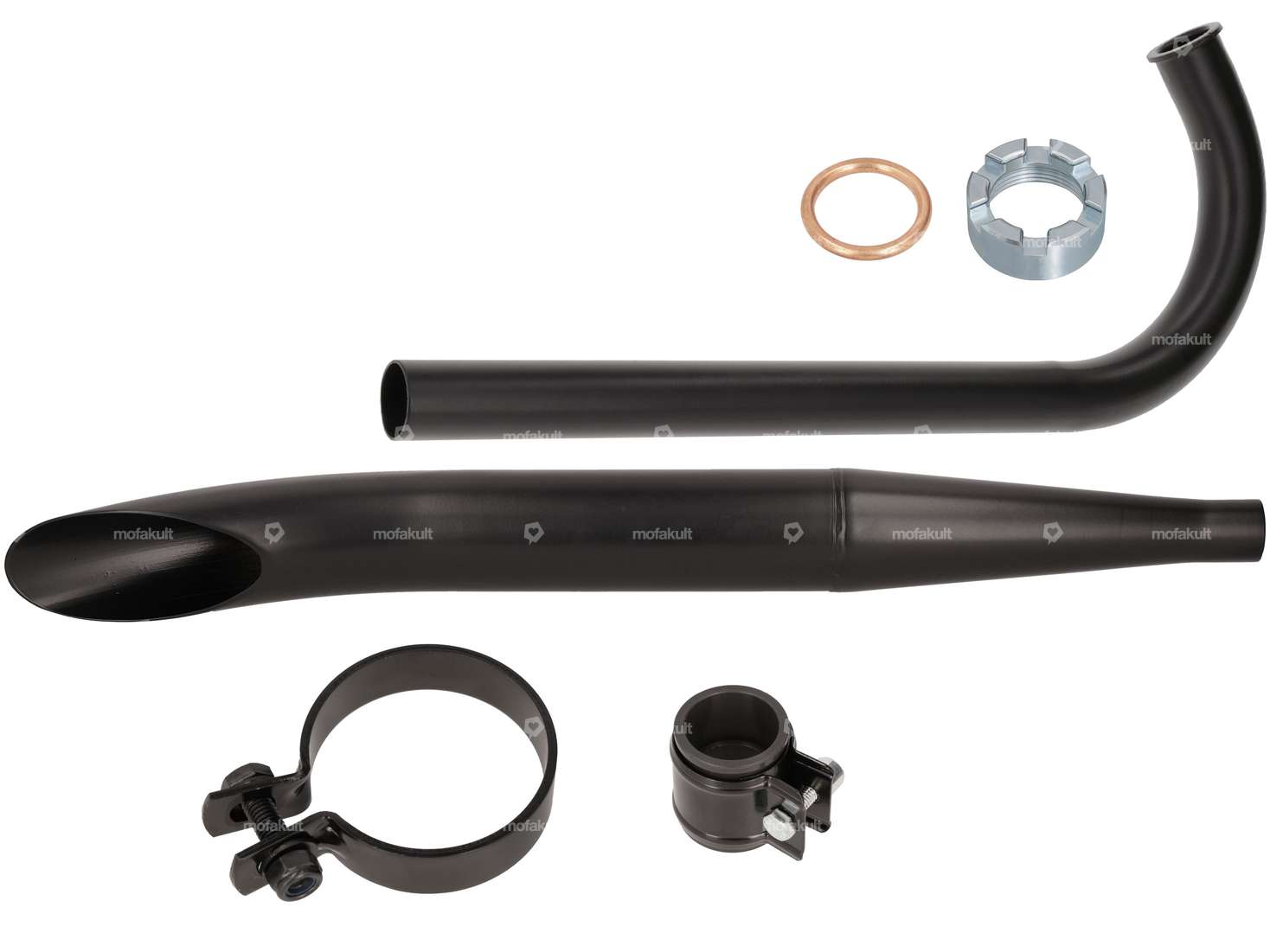 Exhaust set Sidepipe Ø 28 / 60 mm black | Sachs 50/2 Carousel Image 1
