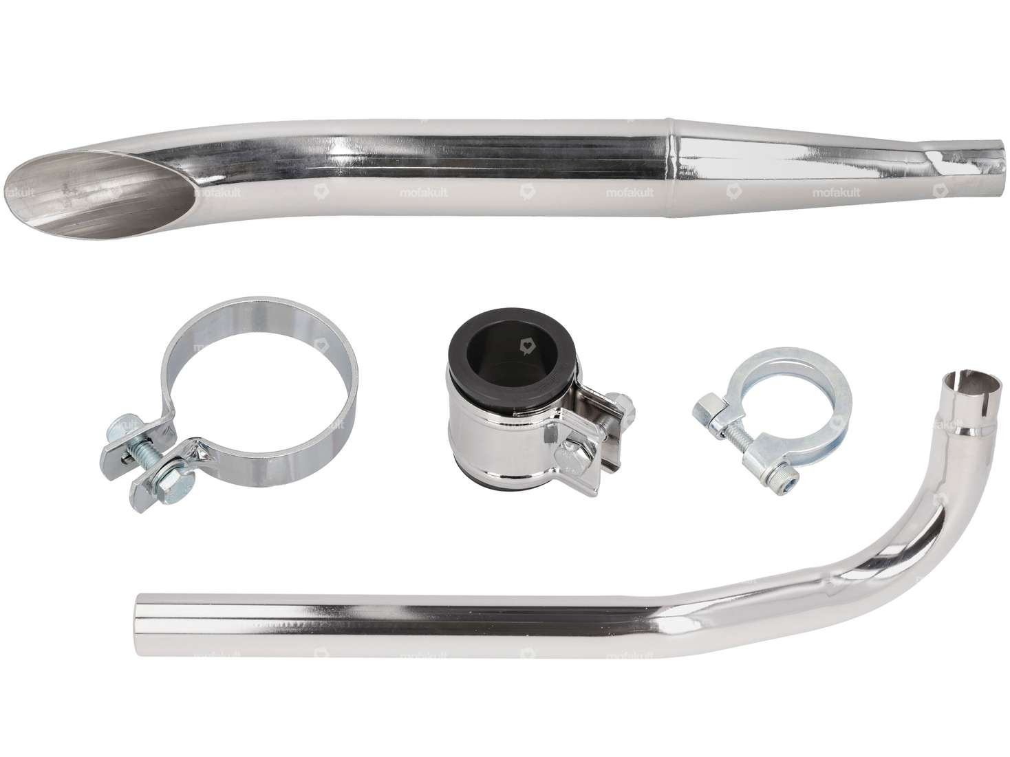 Auspuff-Set Sidepipe Ø 32 / 60 mm Chrom | Sachs 503 Carousel Image 1