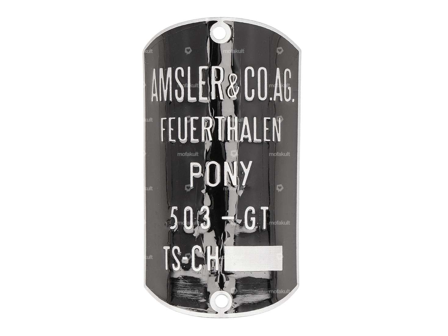 Plaque d'identification "503 - GT" courbée (qualité B) | Pony 503 Carousel Image 1
