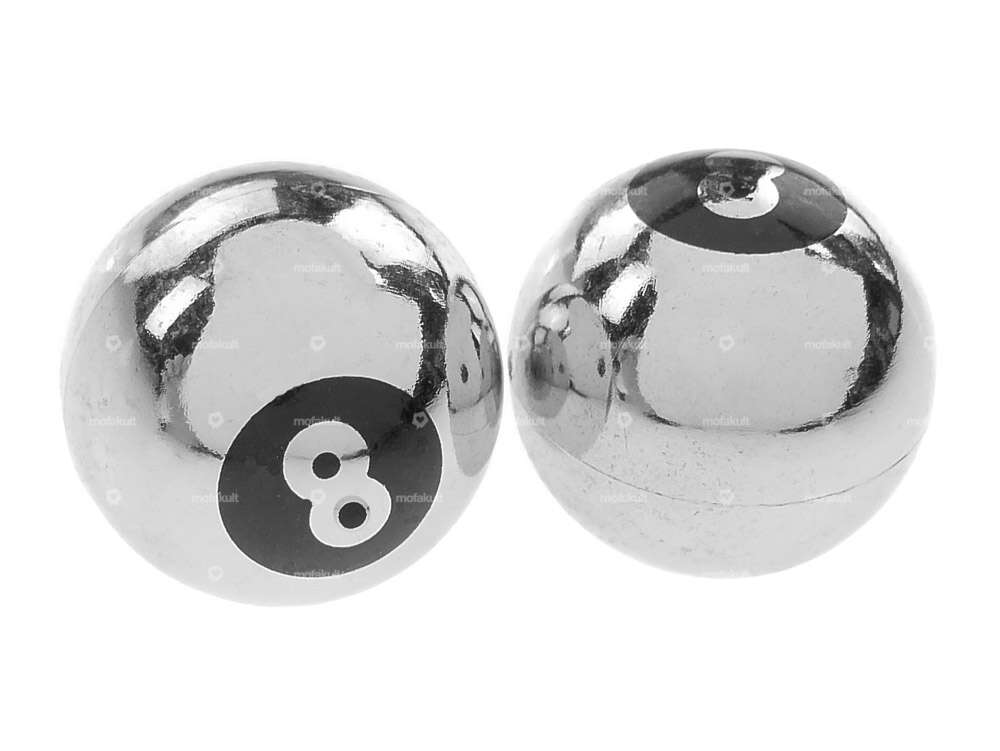 Valve caps billiard "Eightball" chrome Carousel Image 1