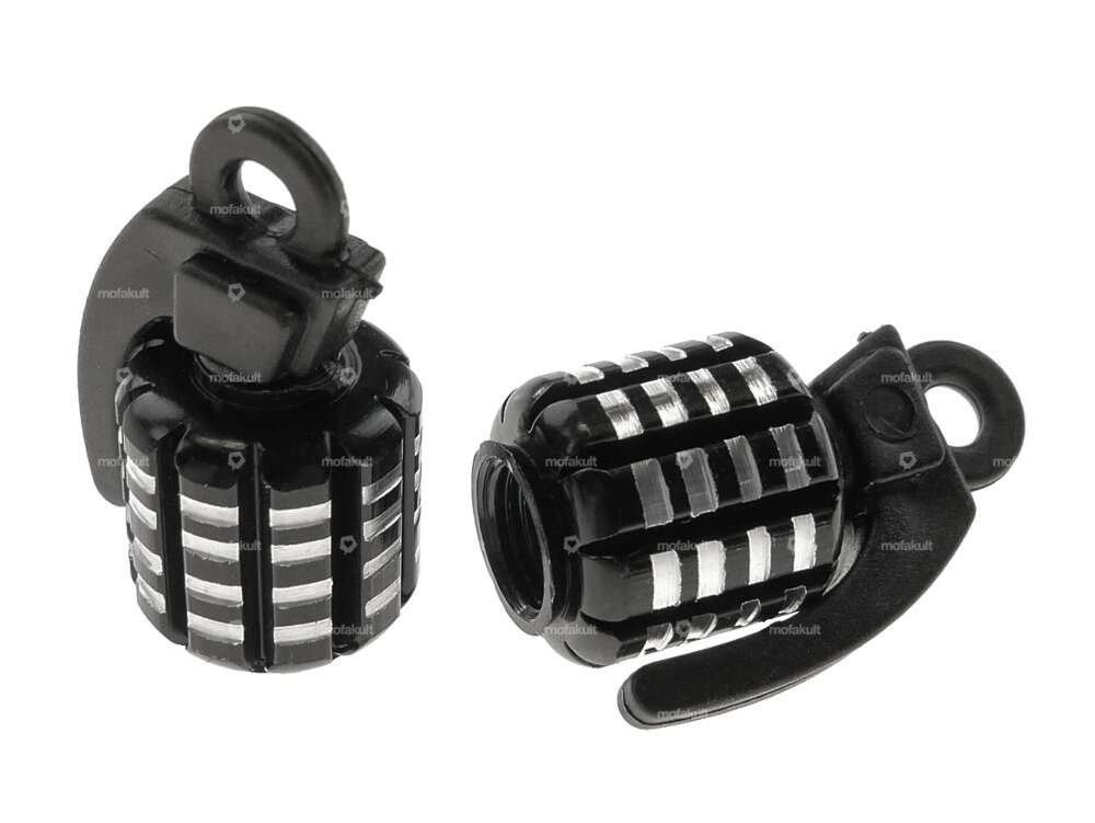 Valve caps hand grenade black Carousel Image 1