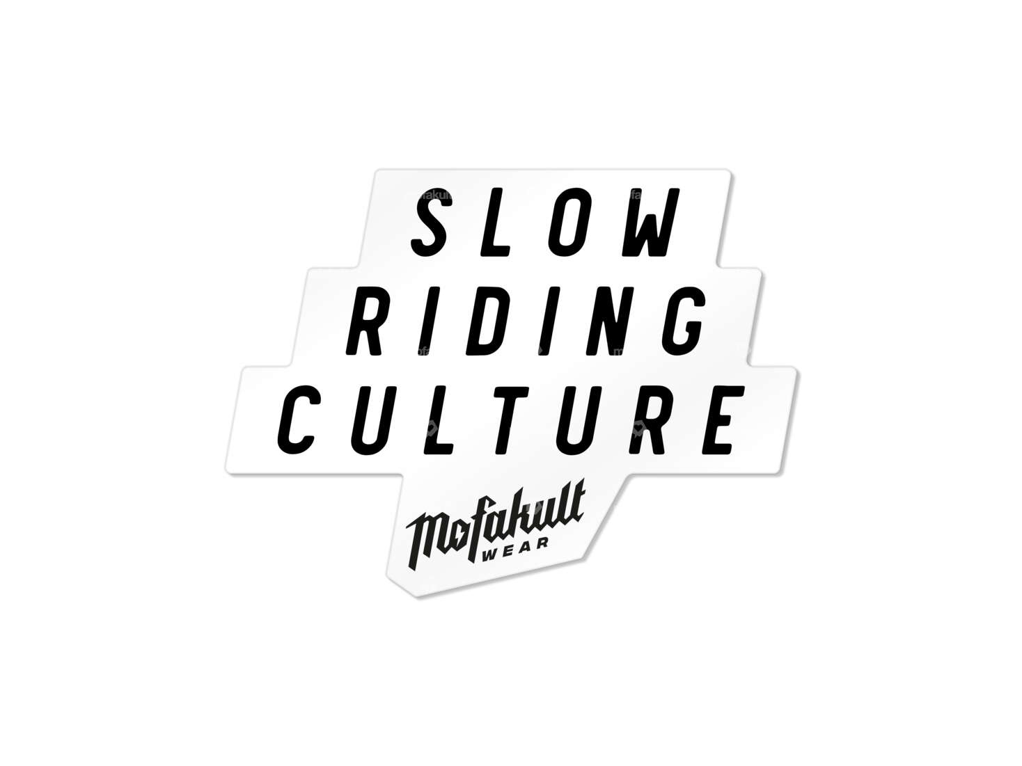 Adesivo "Mofakultwear slow riding culture" bianco 60 x 45 mm Carousel Image 1