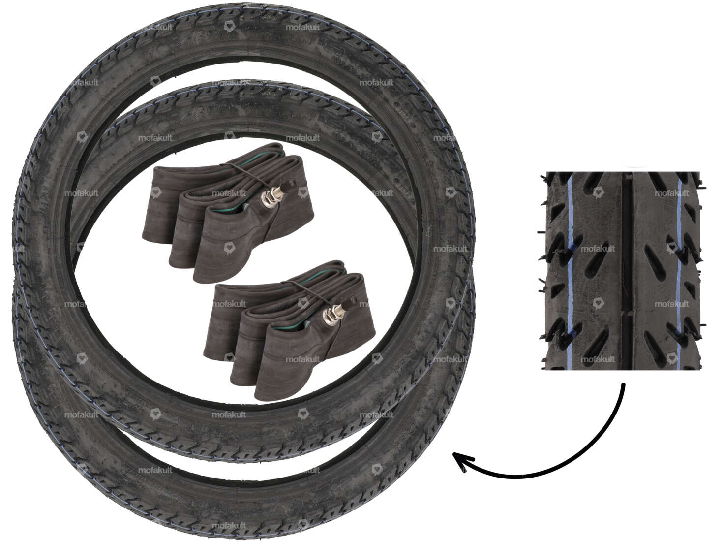 VeeRubber Reifen-Set 2.25 x 17" VRM132 (V132) Semi-Slick Carousel Image 1