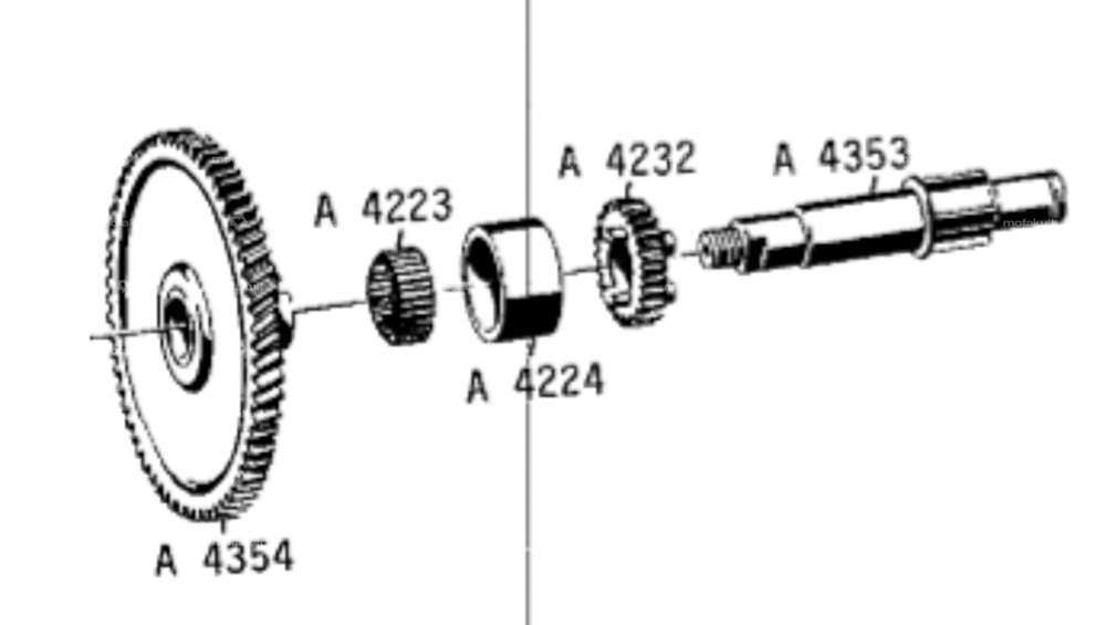 Main shaft with bushing and washer | Sachs 504 Manual (A4353) Carousel Image 3