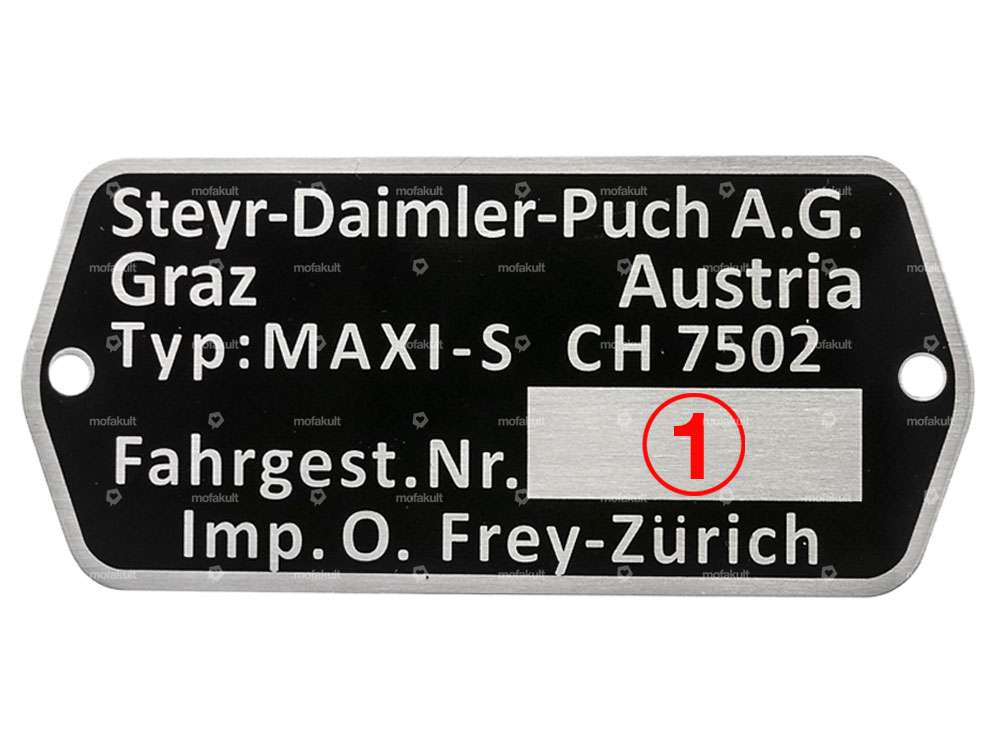 Typenschild CH7502 | Puch Maxi S Carousel Image 2