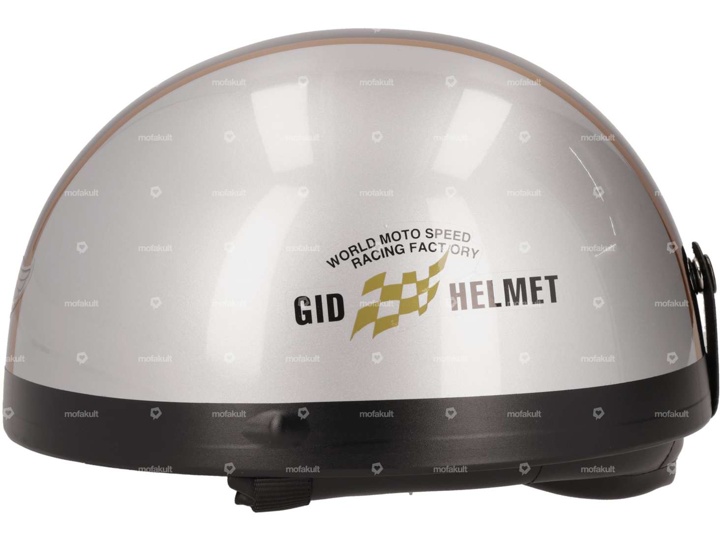 Casque à casserole argenté avec bandes Carousel Image 2