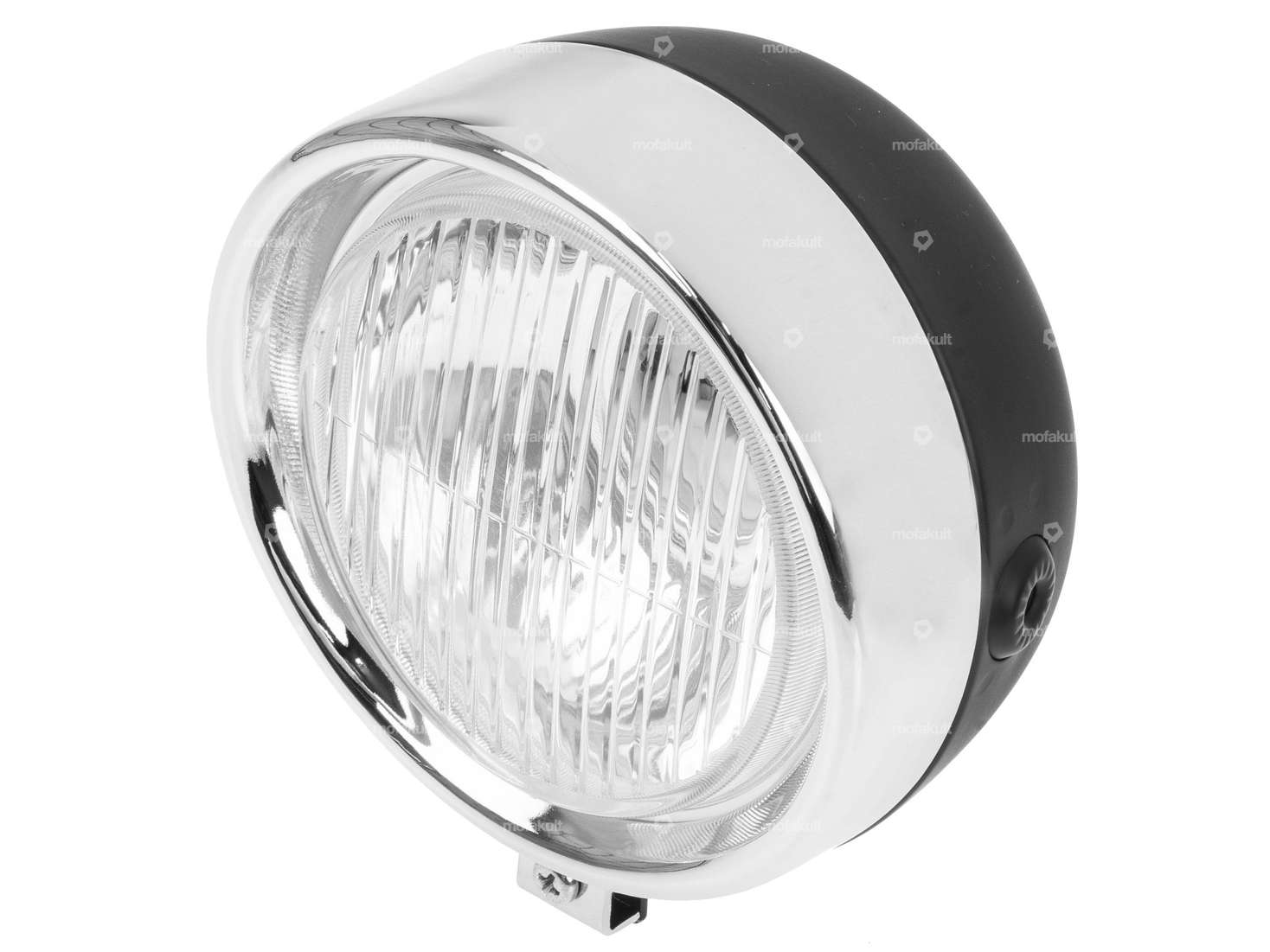 Scheinwerfer rund schwarz matt (mit Spoiler) Carousel Image 1