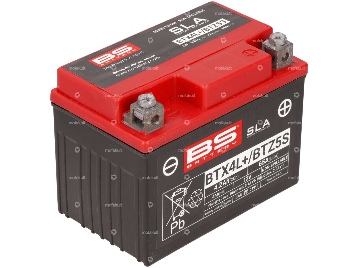 BS BATTERY Gel-Batterie 12V 4Ah BTX4L+/ BTZ5S | Tomos / Pony GTX, Cross 521 Carousel Image 1